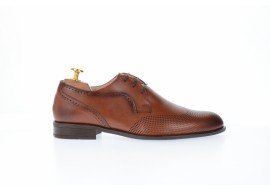Pantofi barbati oxford,  eleganti din piele naturala cu perforatii - SIR020GMARO